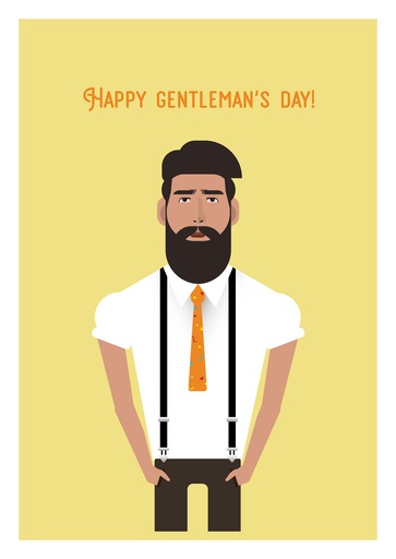 [Nddi077] Nobis Design - Postkarte - Darian Ivanova - happy gentleman’s day