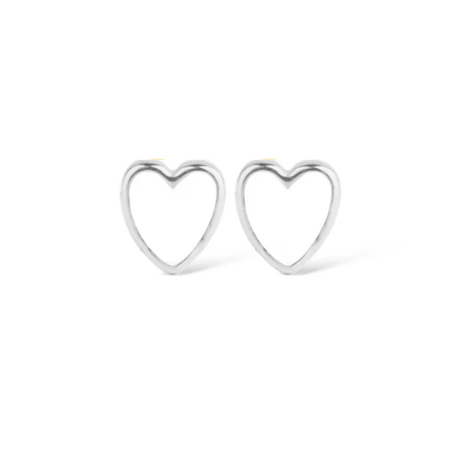 [52832] Jeberg Jewellery - Petite Heart Me white enamel stud silver