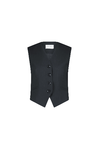 By Bar - Lynn Pinstripe Gilet - 861 Jet Black