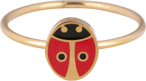 Charmins Ring - KR114 - Ladybug Gold Steel Children Ring