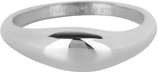 Charmins Ring - R1368 - Modern Asymmetrical Signet Ring Oval Steel