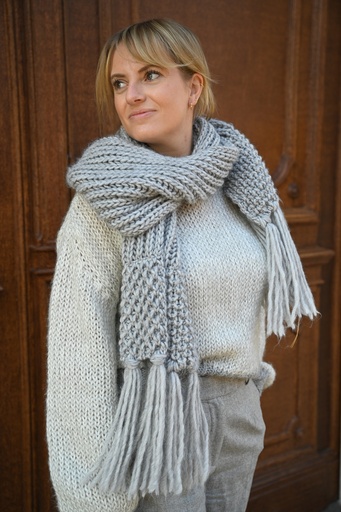 [24HLZLIPARIKUELL146] Scapa - Scarf LIPARI Light Grey