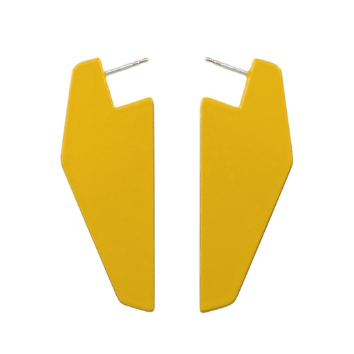 [W1021] Lisa Kroeber Jewellery Art - Earrings Wings, traffic yellow