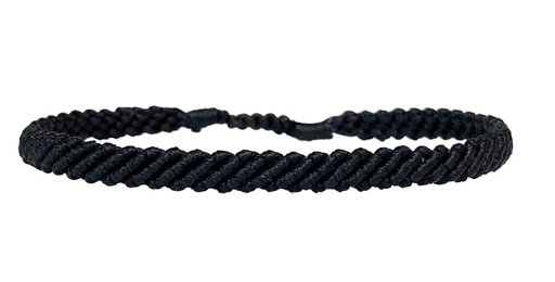 [BLMACRAMEMEN02AW24] LeJu - Bracelet Polyester Threads Black Macramé BLMACRAMEMEN02AW24