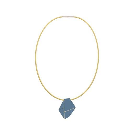 [FNS5014] Lisa Kroeber Jewellery Art - Necklace Folded Short, Pigeon Blue