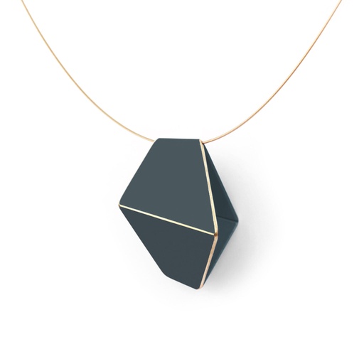 [FNL7031] Lisa Kroeber Jewellery Art - Necklace Folded Long, Dark Grey