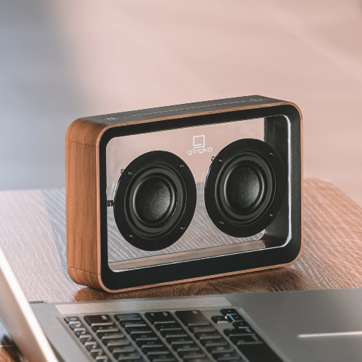 [G037WT] Gingko Design - Mage See-through Bluetooth Speaker Walnut