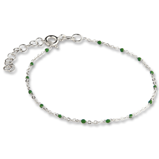 [4640-16-ext-silver] Jeberg Jewellery - Ivy beaded bracelet 16 + 3 cm extension silver 