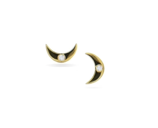 [5602-G] Jeberg Jewellery - mini moon studs gold 