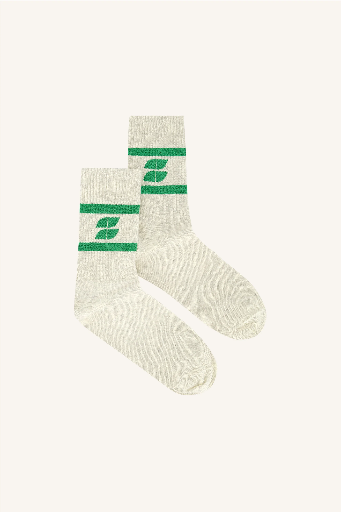 [24528201-423] By Bar - Logo Sparkle Socks - 423 Evergreen 