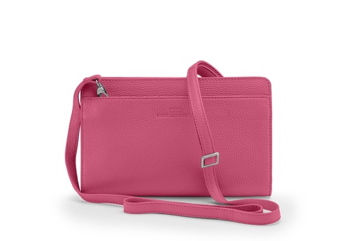 [1410] tragbar XL neu | pink | silber | genarbt