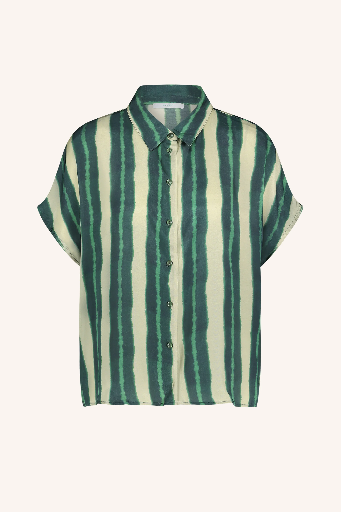 By Bar - Karly Tie Dye Blouse - 446 Green Tie Dye Stripe