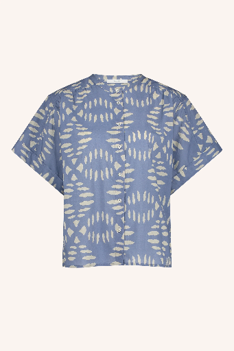 By Bar - Amber Indigo Blouse - 593 Blue Indigo Print