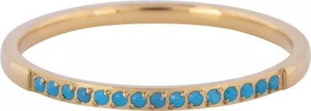 Charmins Ring - R1261 - Glitzersteinchen gold turquoise