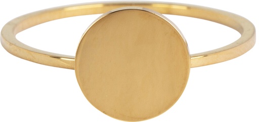 Charmins Ring - R717 - minimalist round gold steel