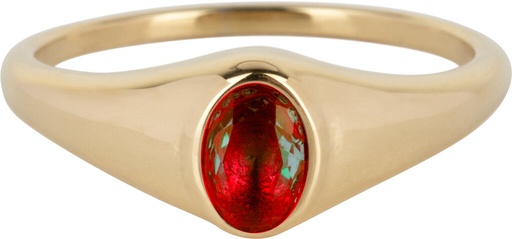 Charmins Ring - R1221 - Birthstone Siegelring January Red Garnet Oval Stone