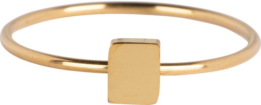 Charmins Ring - R721 - Minimalist Rectangle Gold Steel