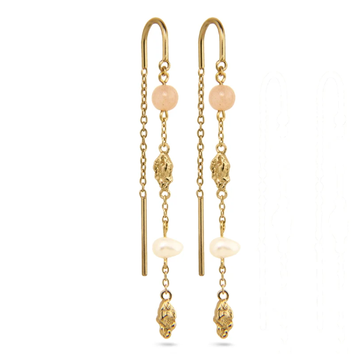 [52030] Jeberg Jewellery - I AM GOLD  chain earring w. pearl