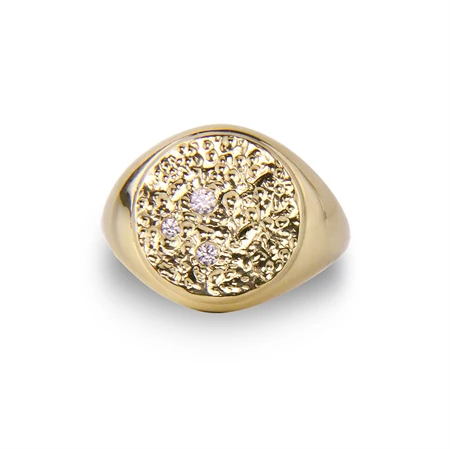 Jeberg Jewellery - Piece of the moon signet ring gold  - 6925