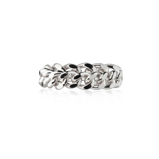 Jeberg Jewellery - Chain ring silver rhodium 5mm