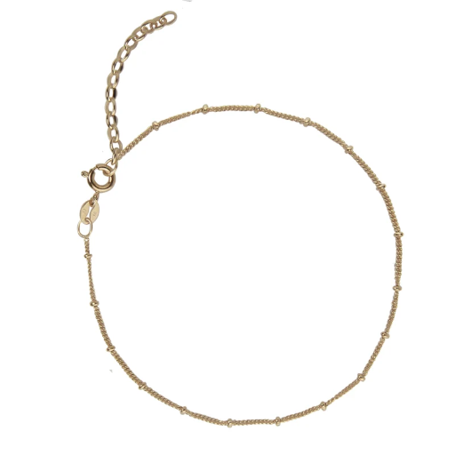 [4500-SAT- ANKLET] Jeberg Jewellery - Nelly Anklet chain 22 cm + 4 cm ext opt