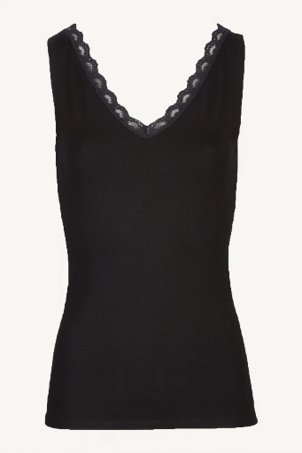 By Bar - Lace Singlet - 860 Black