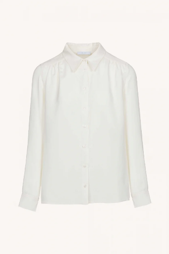 By Bar - tibbe satin stripe blouse - 010 off white