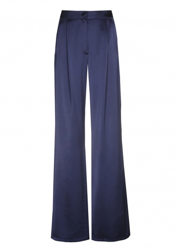 Caroline Biss - ELEGANT PANTS, SHINY VISCOSE, HIGH WAIST, WIDE LEG