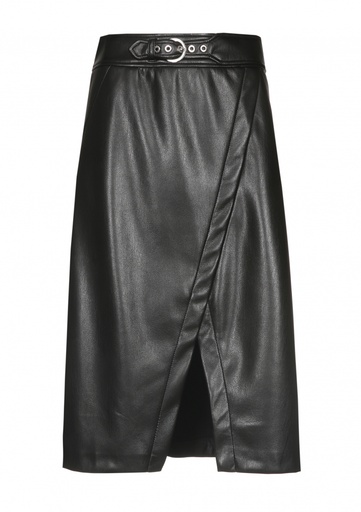 Caroline Biss - SHINY VEGAN LEATHER STRAIGHT STRETCH SKIRT