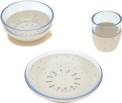 [1310002343] Lässig - Dish Set Glass/Silicone nature